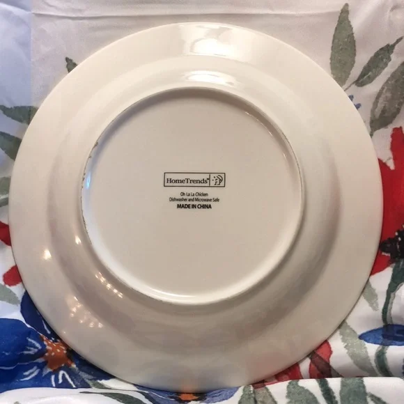 DONATED Lot of four Home Trends “Oh La La Rooster”8.5” Salad Plates - Picture 6 of 8